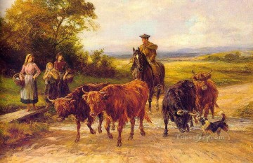 horse cats Painting - the handsome drover Heywood Hardy horse riding